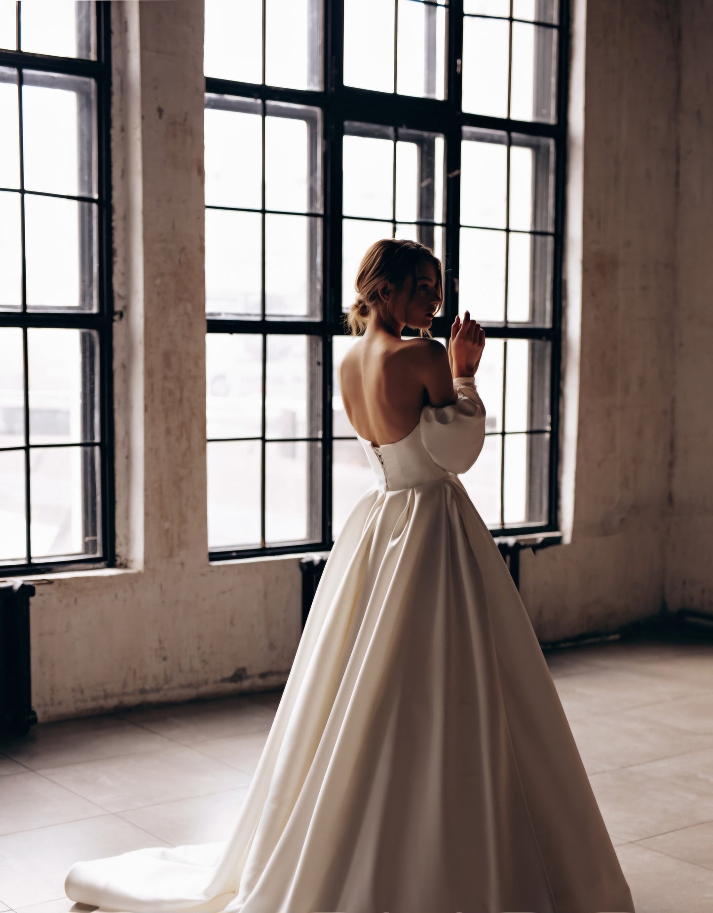 Detached Long Satin Bridal Sleeves