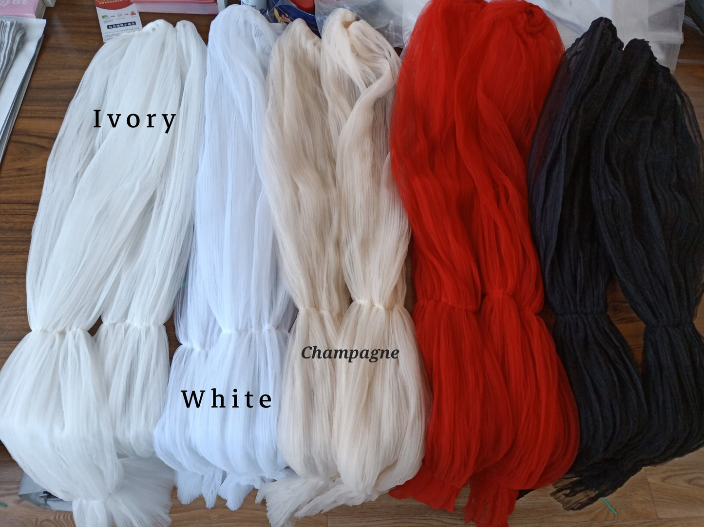 Contemporary Plisse Tulle Stretch Crepe Full Statement Detached Sleeves