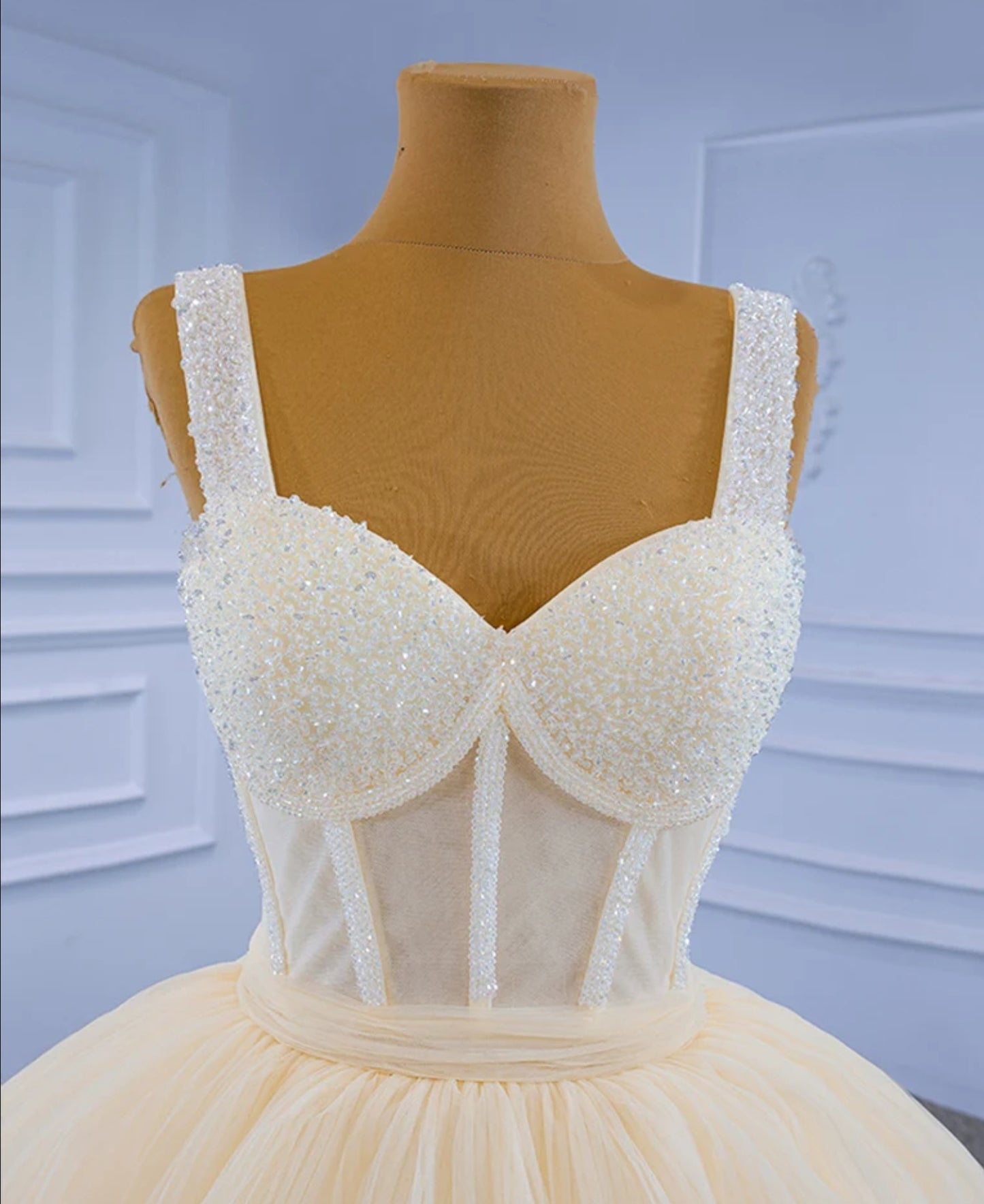 Sleeveless Sweetheart Beaded Crystal Tiered Dress