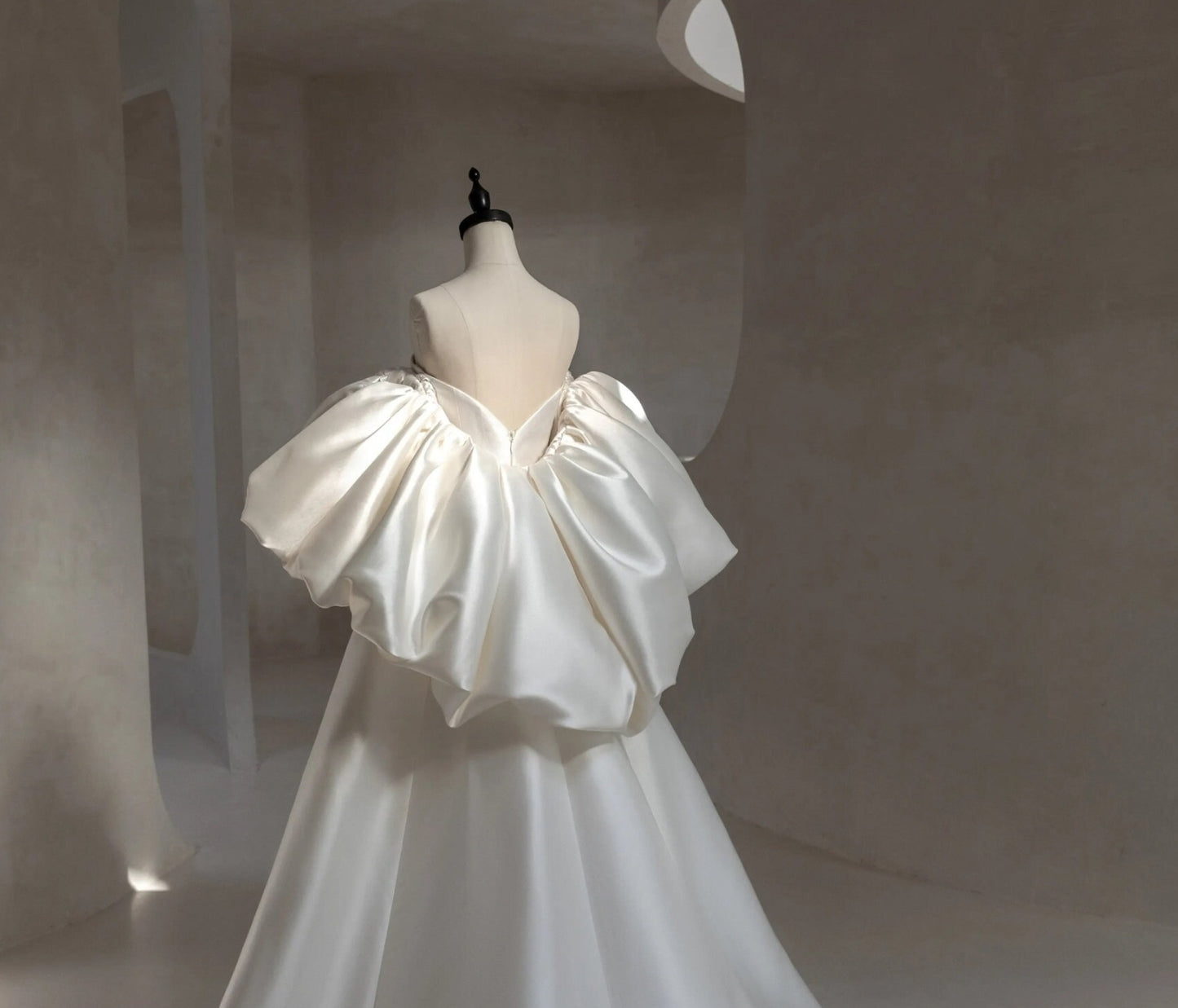 Beautiful Detached Satin Draped Puff Bolero Wrap