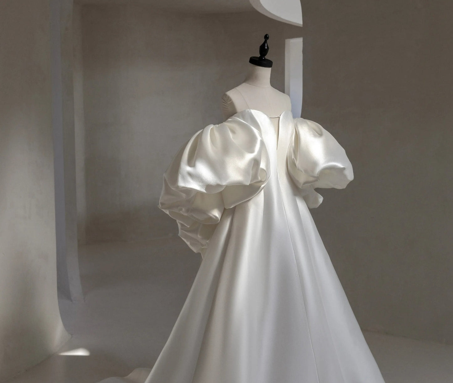 Beautiful Detached Satin Draped Puff Bolero Wrap