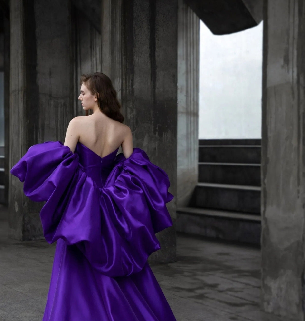 Beautiful Detached Satin Draped Puff Bolero Wrap