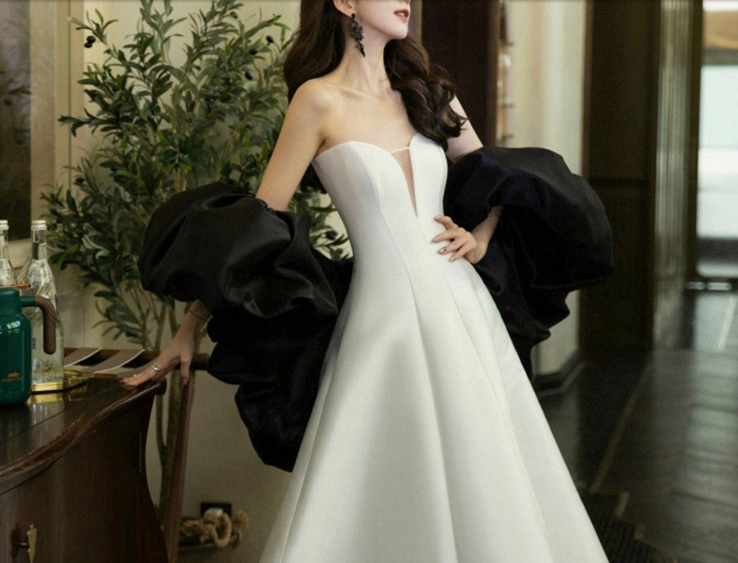 Beautiful Detached Satin Draped Puff Bolero Wrap