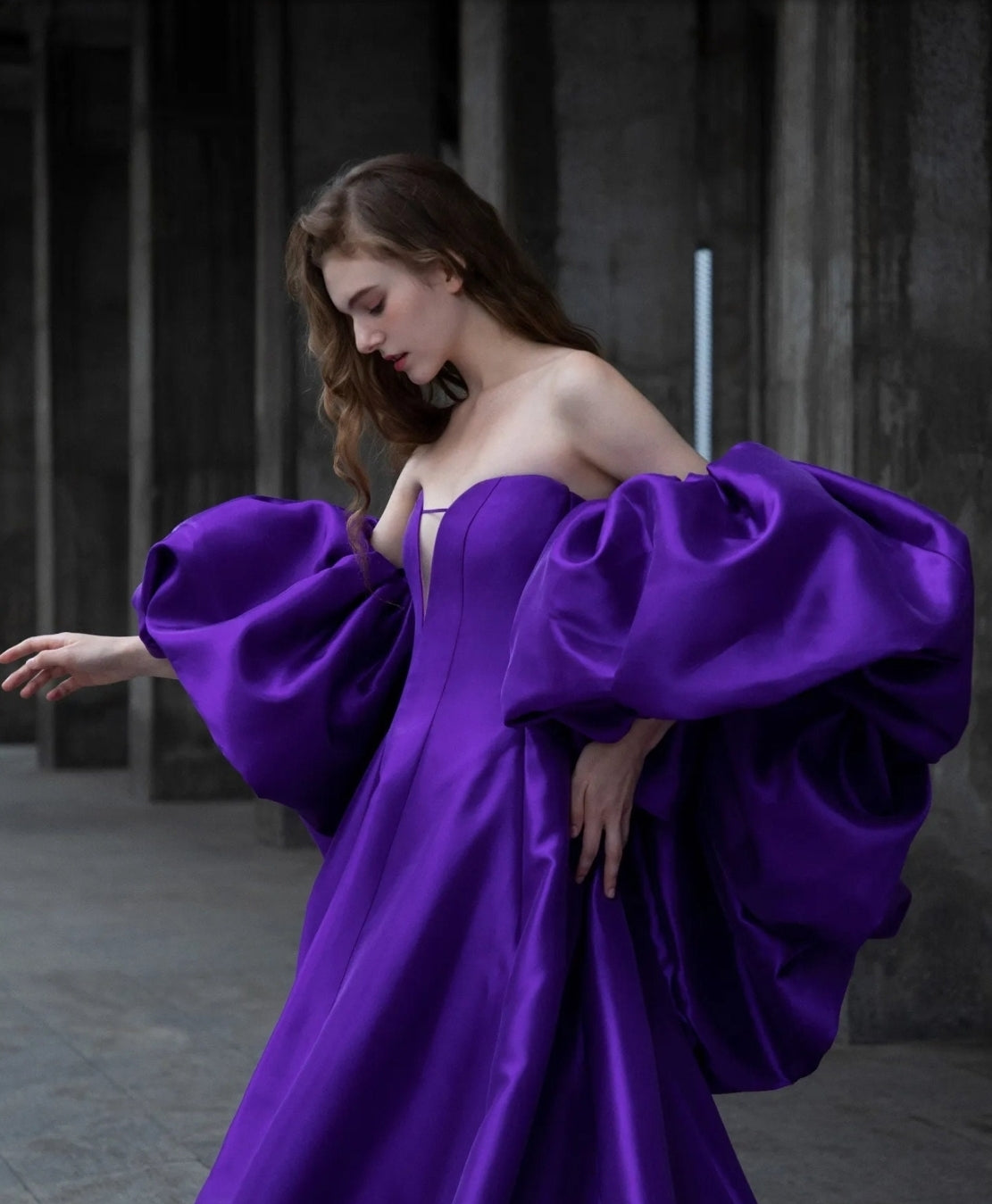 Beautiful Detached Satin Draped Puff Bolero Wrap