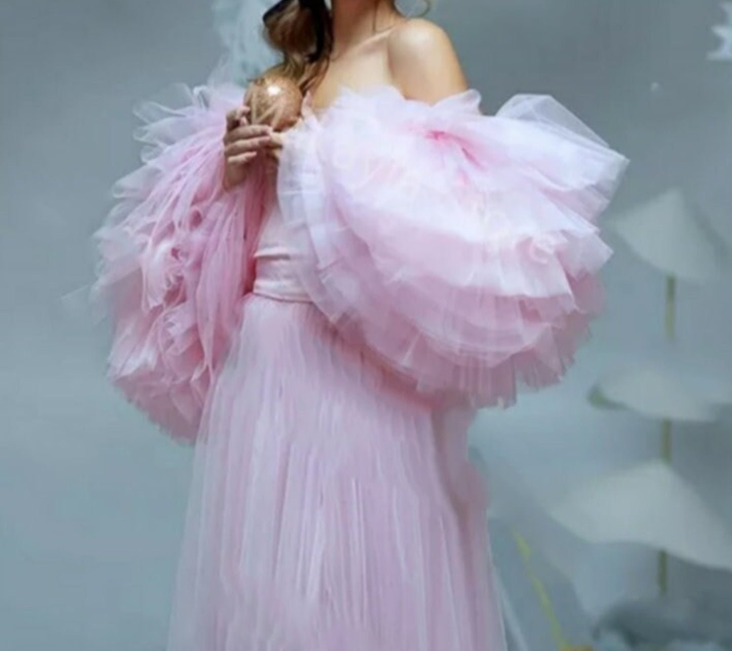 Detached Layered Tulle Party Puff Sleeves