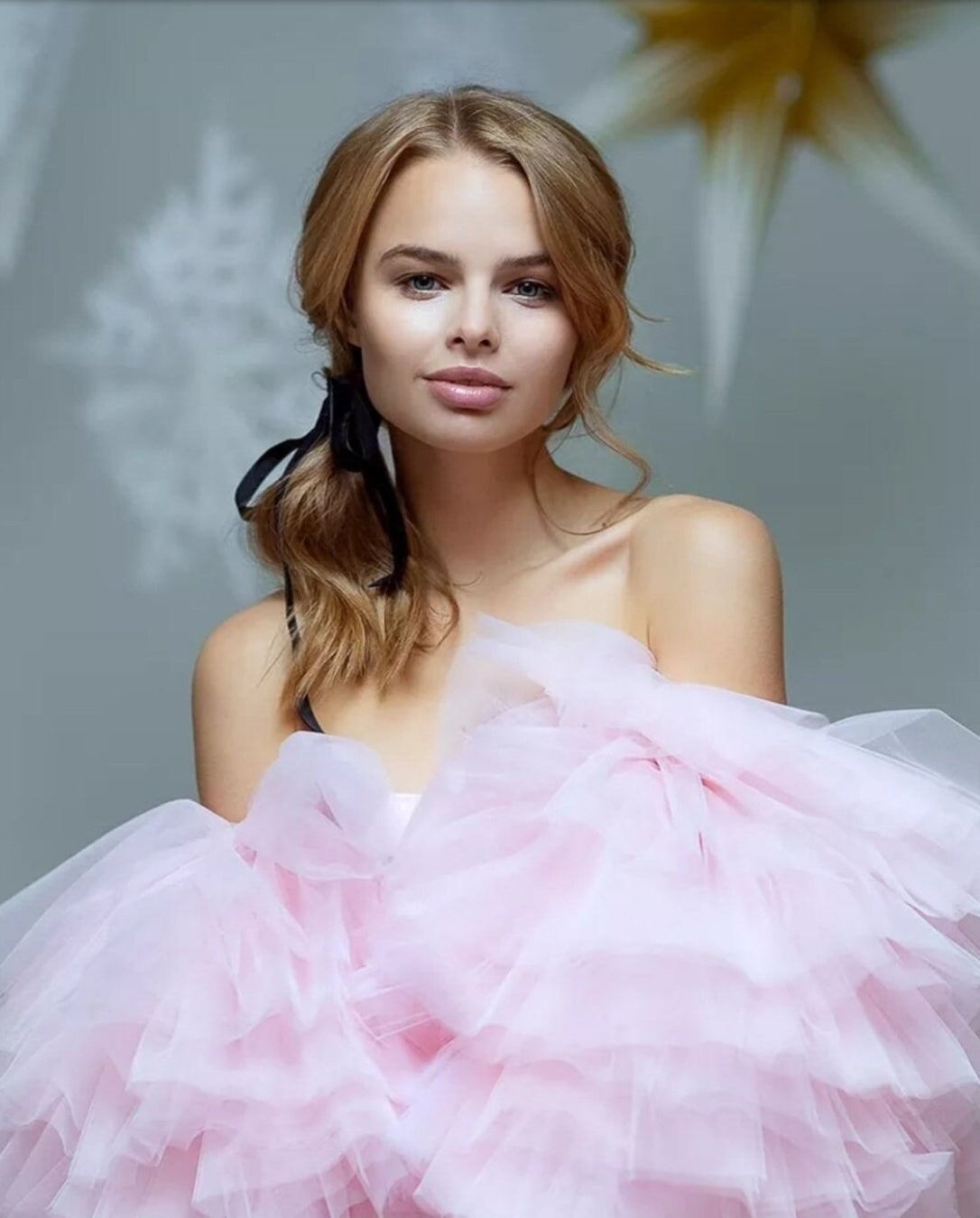 Detached Layered Tulle Party Puff Sleeves