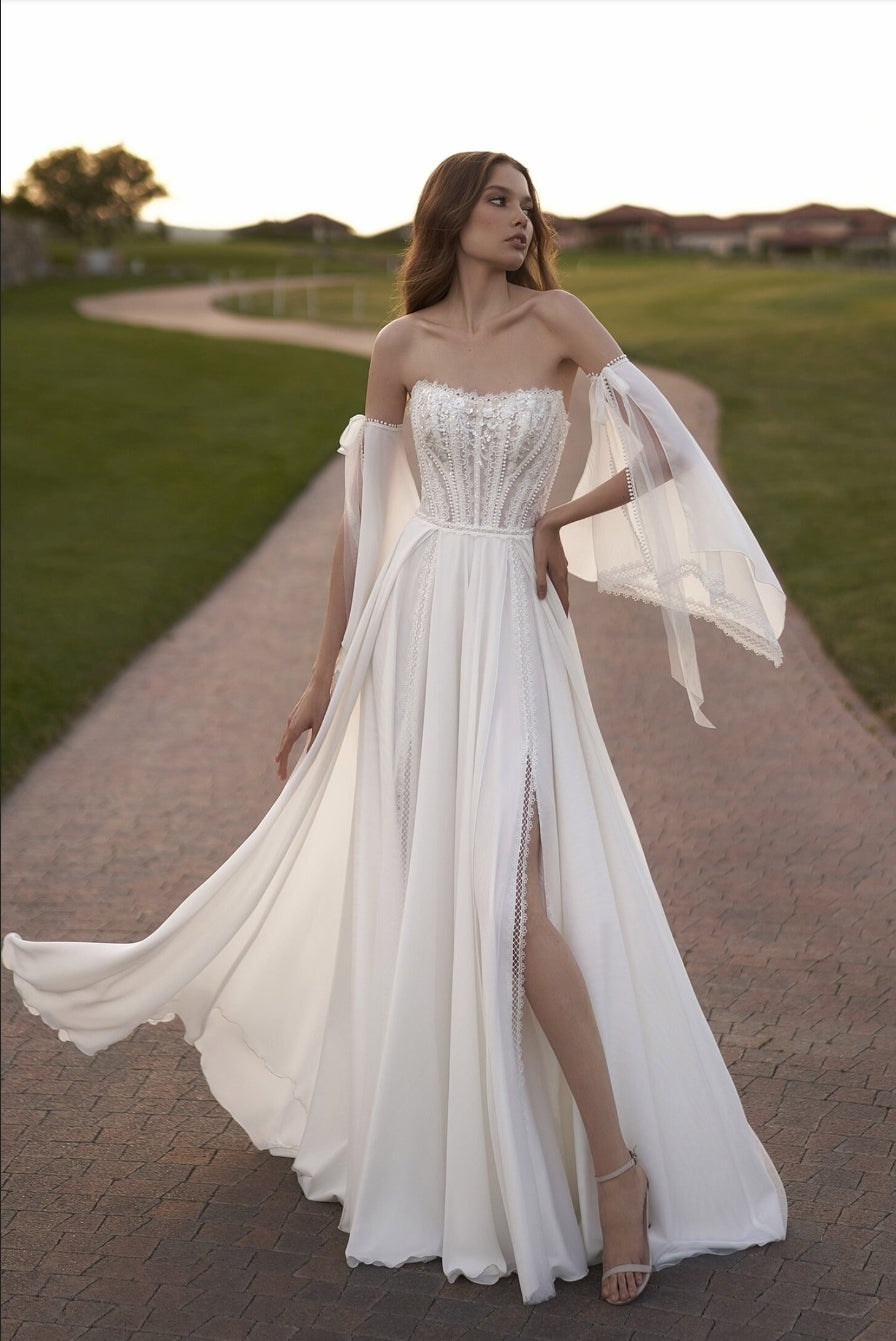 Detached Split Lace & Ribbon Sleeves