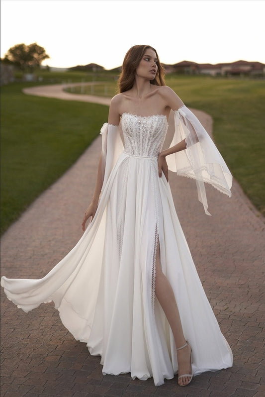 Detached Split Lace & Ribbon Sleeves