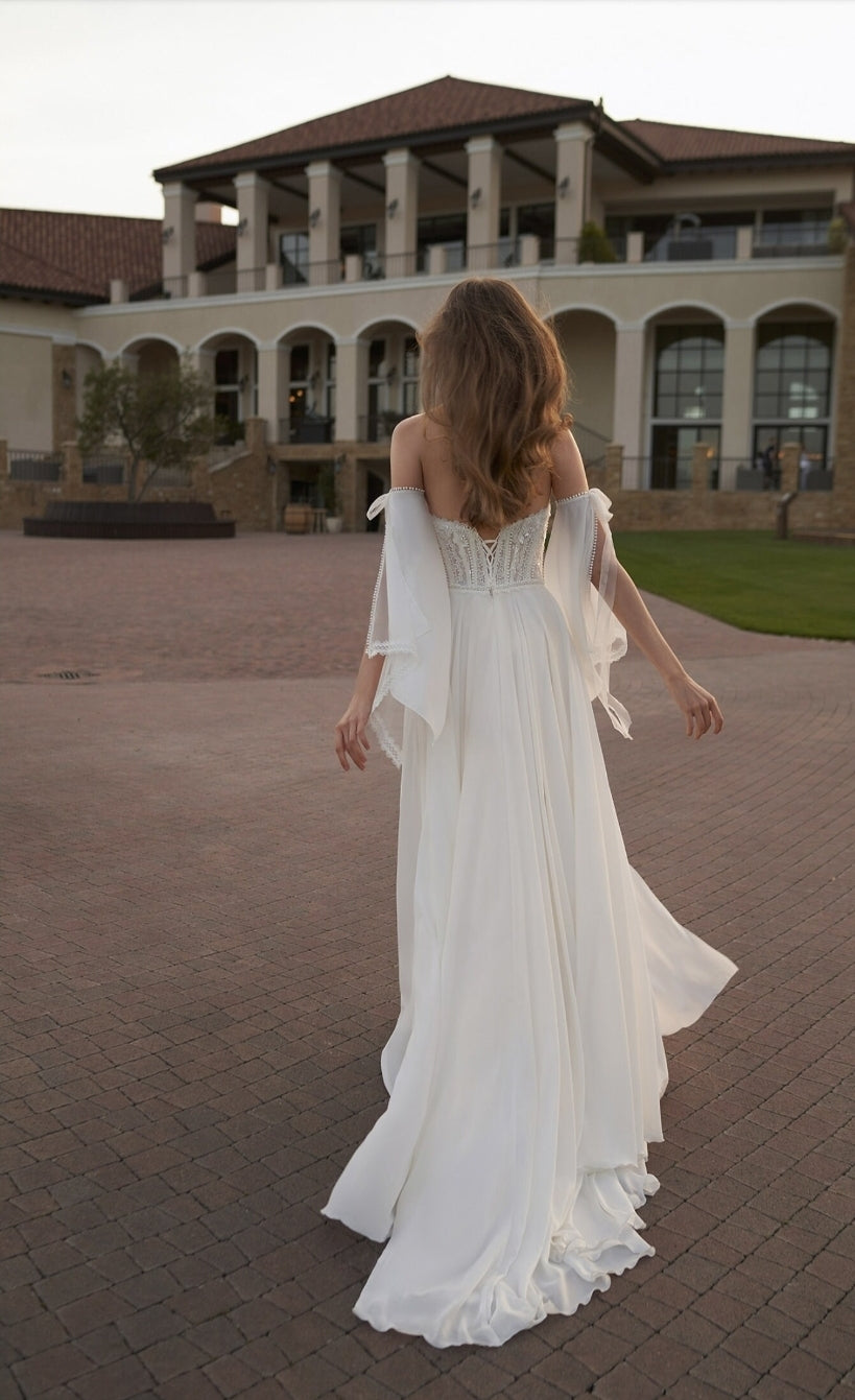 Detached Split Lace & Ribbon Sleeves