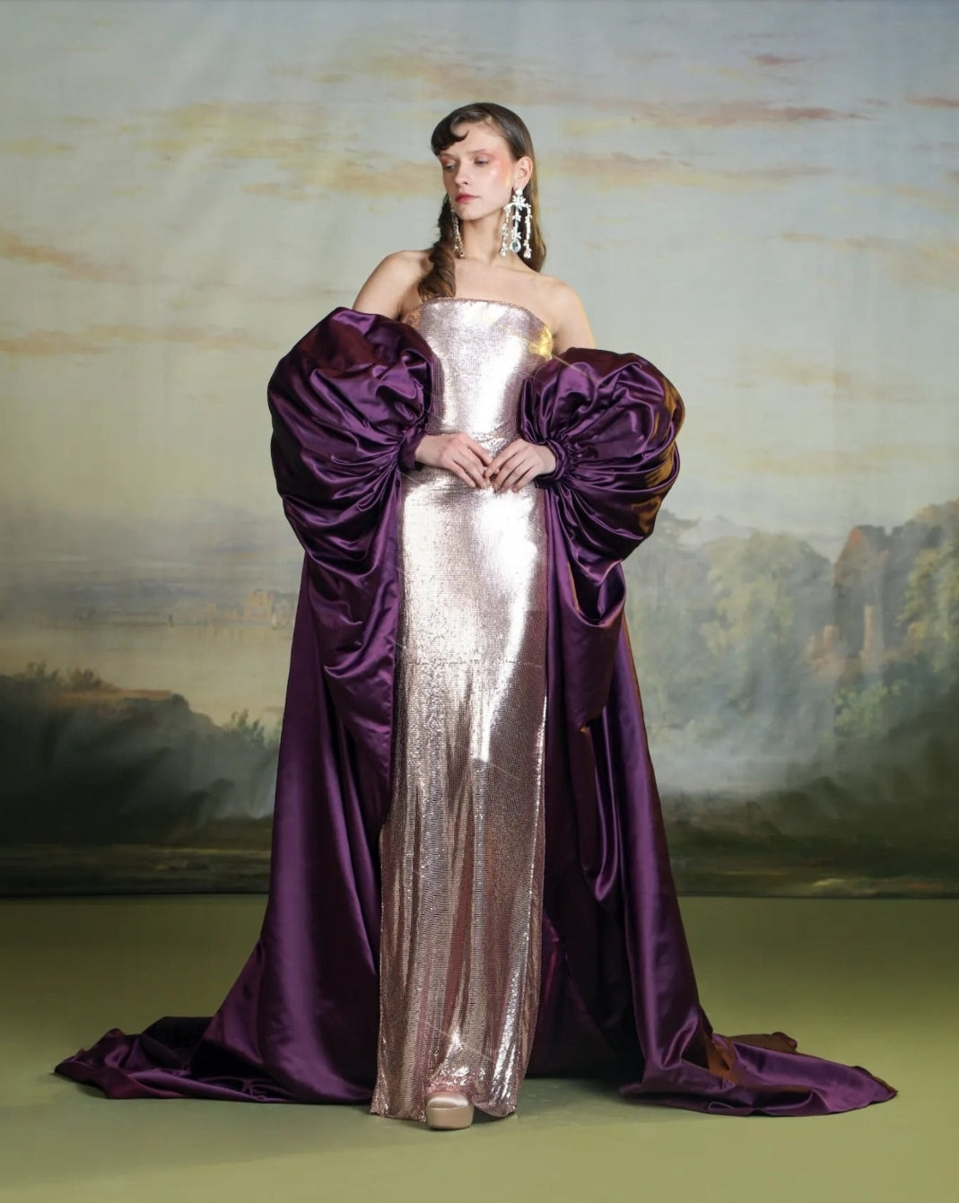 Enchanted Taffeta Bubble Sleeve Special Occasion Event Cape Jacket