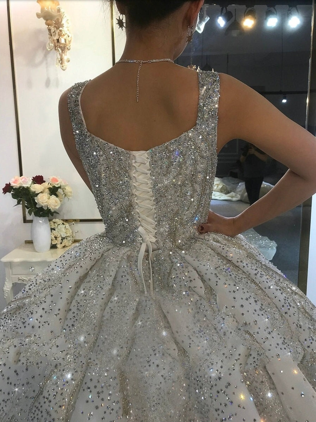 Gorgeous Very Heavily Beaded Sweetheart Princess Gala Wedding Ball Gown