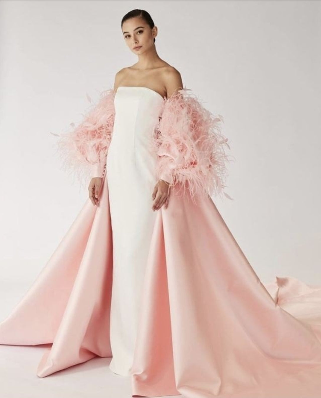 Mikado & Feather Half Sleeve Cape Jacket.