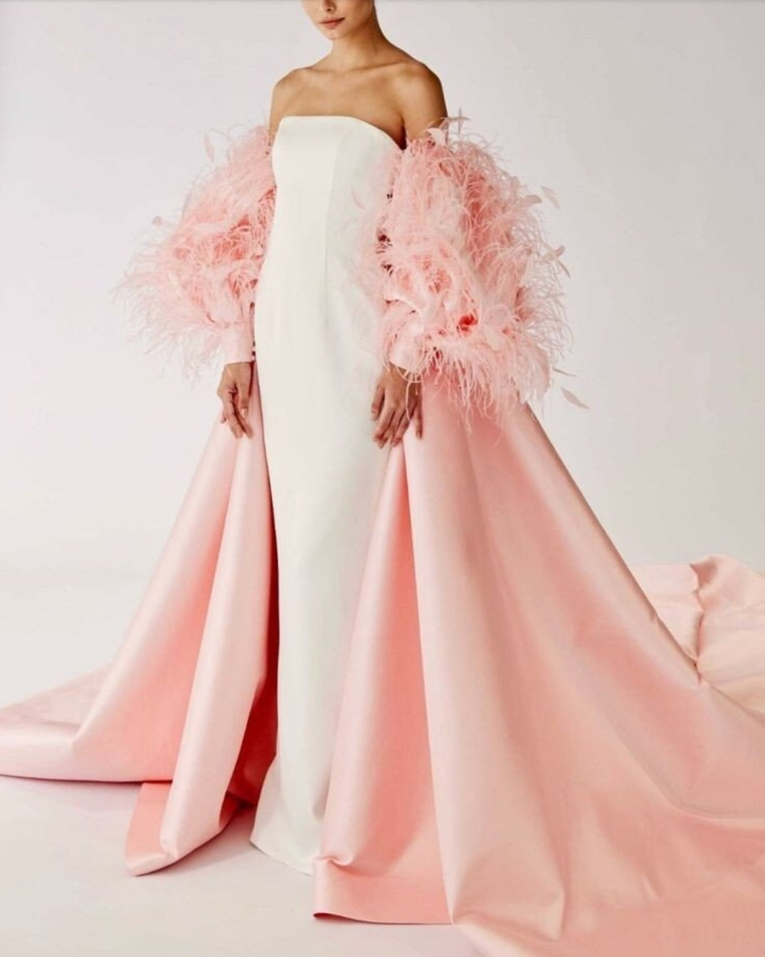 Mikado & Feather Half Sleeve Cape Jacket.