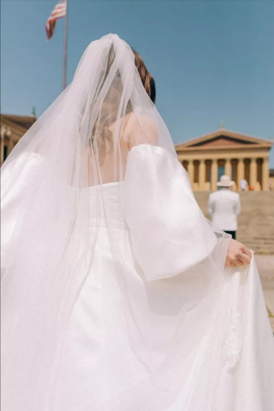 Detached Satin Balloon Puff Sleeves