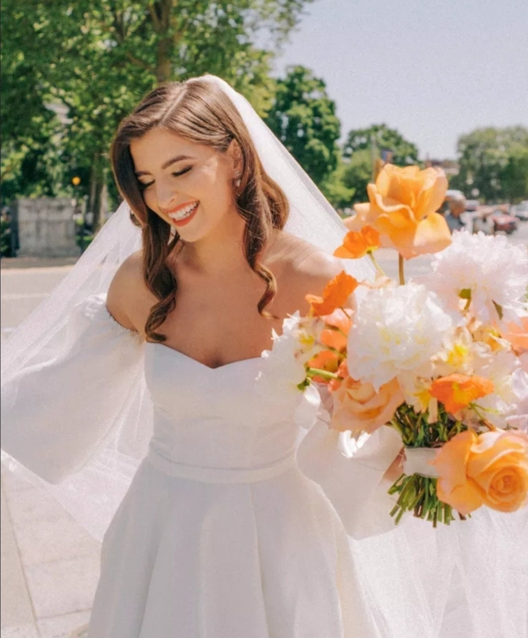 Detached Satin Balloon Puff Sleeves