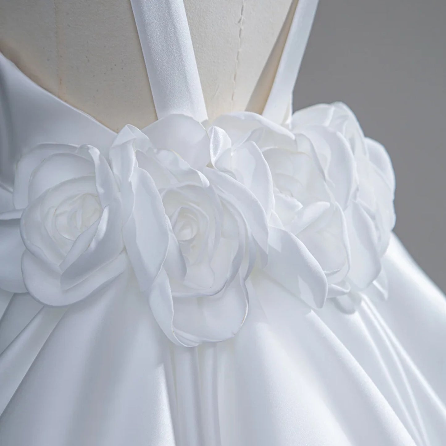 2024 Minimalist Satin Sweetheart Pleated A-Line Bridal And Ceremony Gown With Draped Bubble Back And Rose Floral Detail