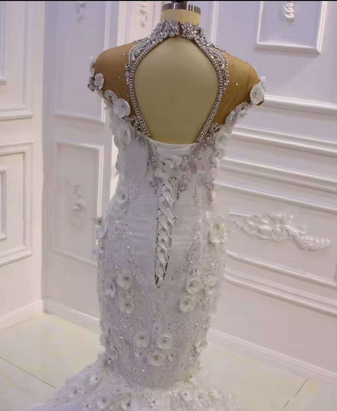3D Floral Multi Beaded Luxury Mermaid/Trumpet Bridal Gown