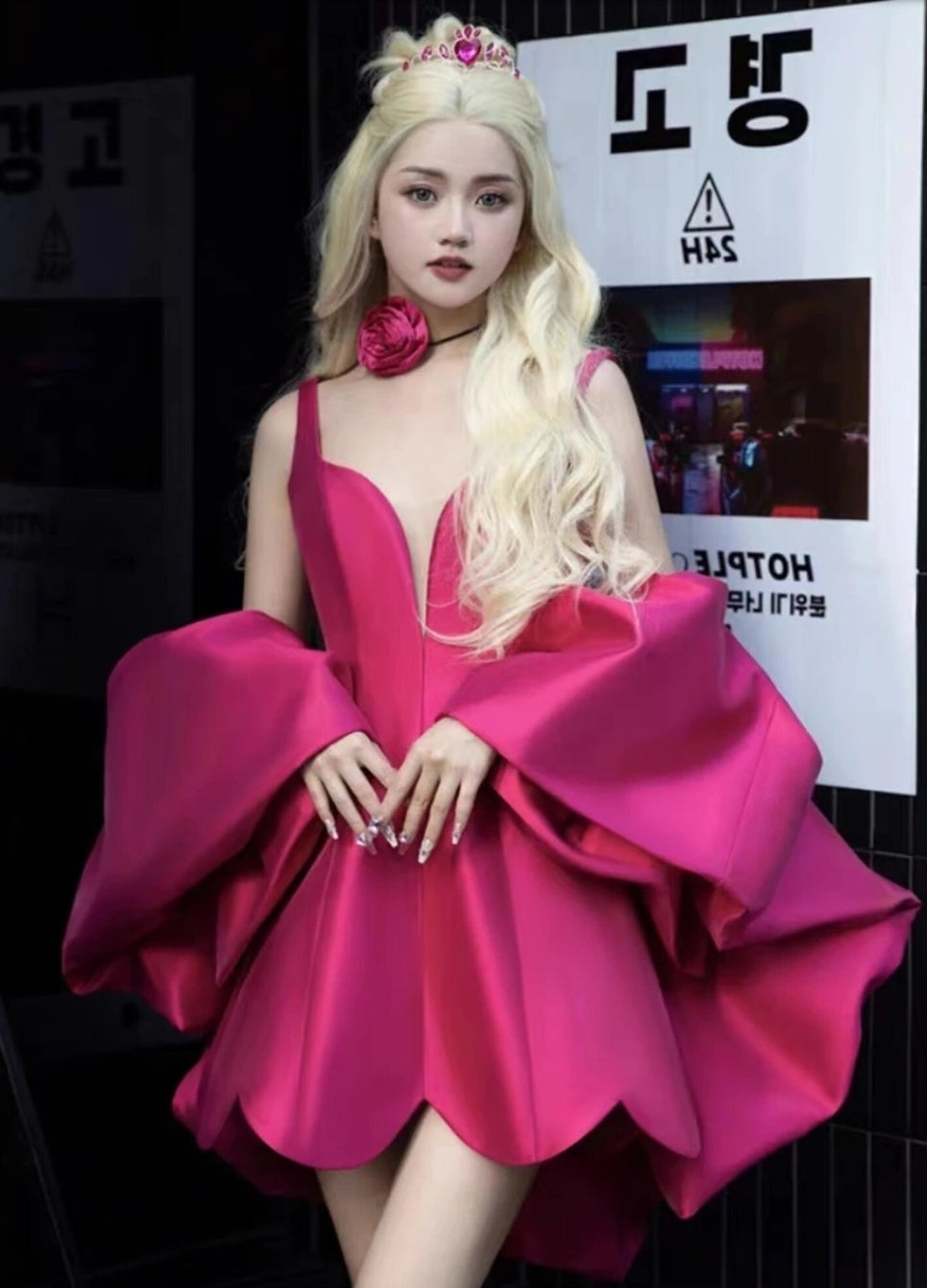 2 Piece Above The Knee Scalloped Hem Mikado Pleated High Waist Sleeveless Special Occassion Dress With Matching Puff Shawl