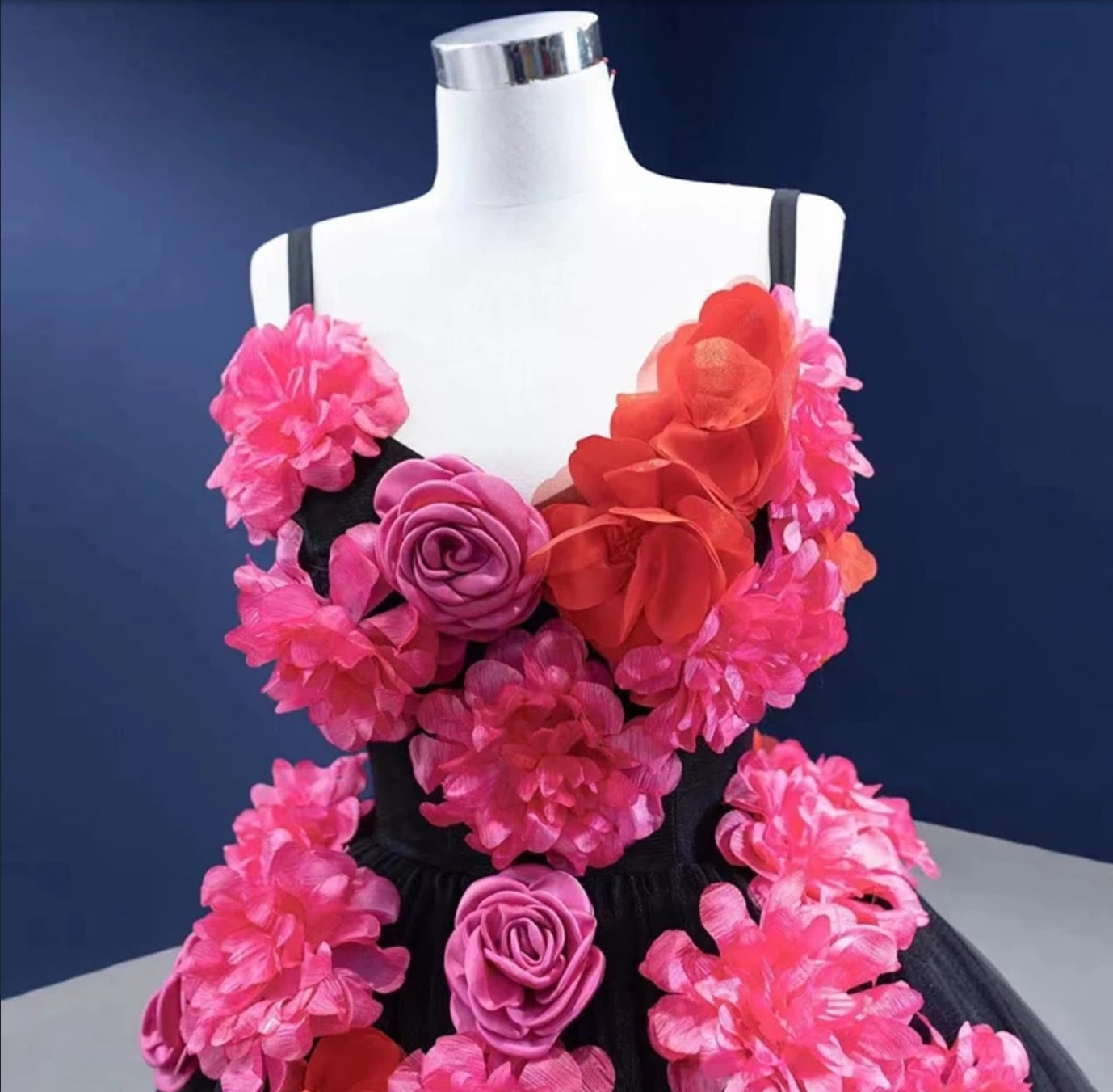 3D Multi Floral Spaghetti Strap A-Line Quinceañera, Special Occasion, Gala, Bat Mitzvah, Prom, Pageant Ball Gown
