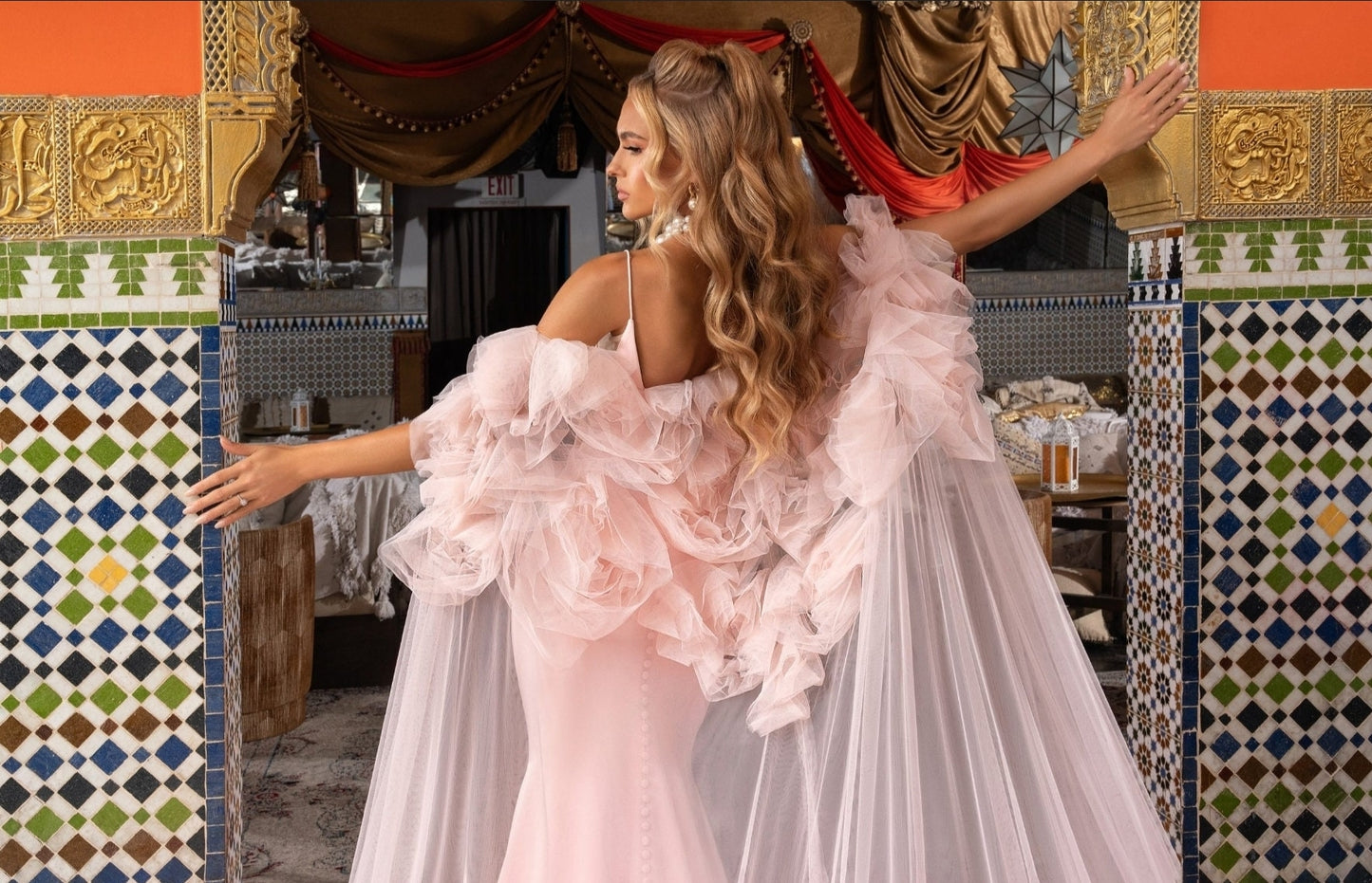 3D Romantic Tulle Floral Special Occasion/Reception/Party/Shower/Maternity Cape Jacket