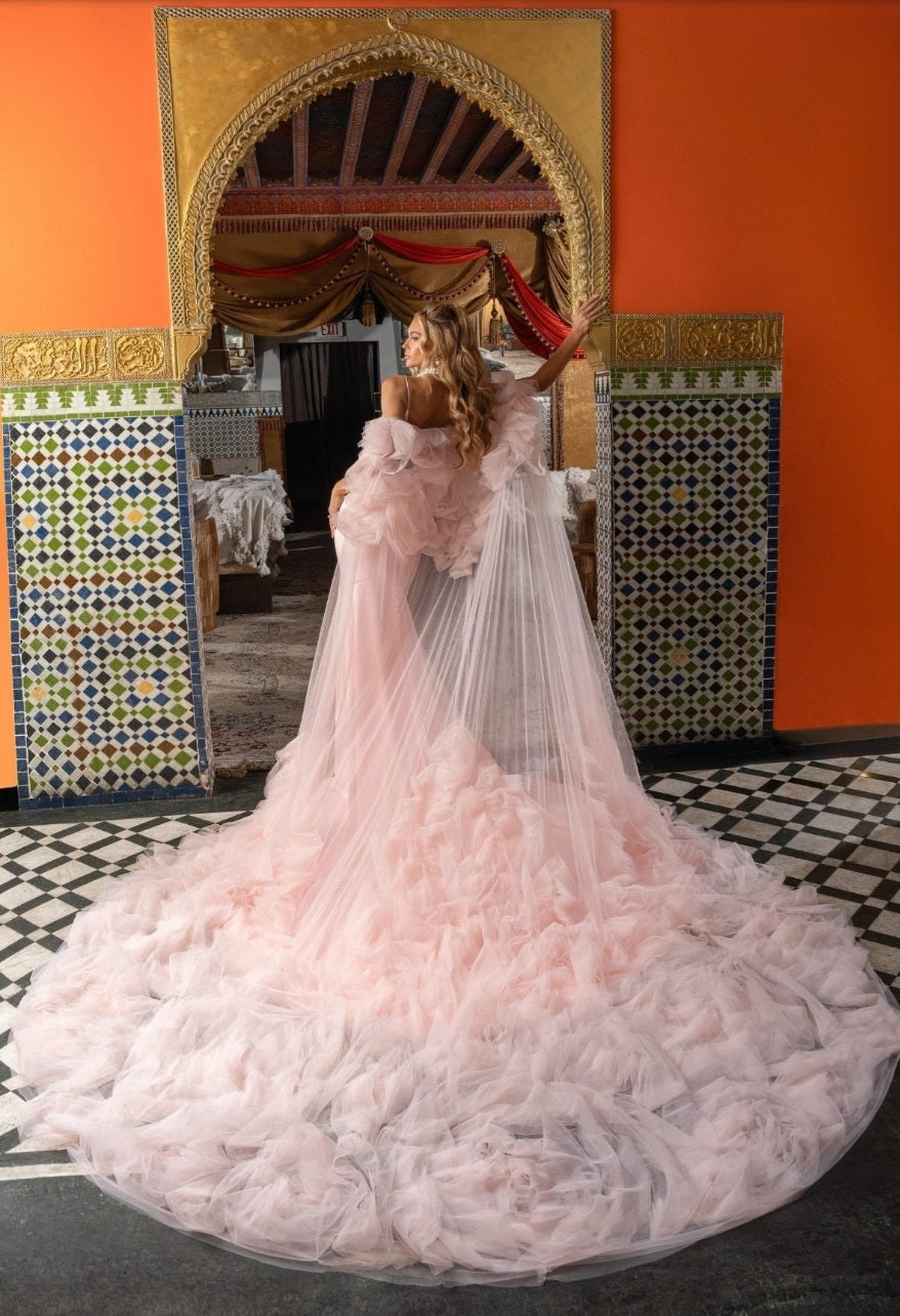 3D Romantic Tulle Floral Special Occasion/Reception/Party/Shower/Maternity Cape Jacket