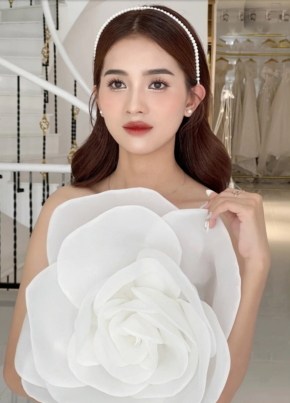 40 CM 3D Satin Organza Oversized Detached Flower Bridal, Special Occasion Accessorie
