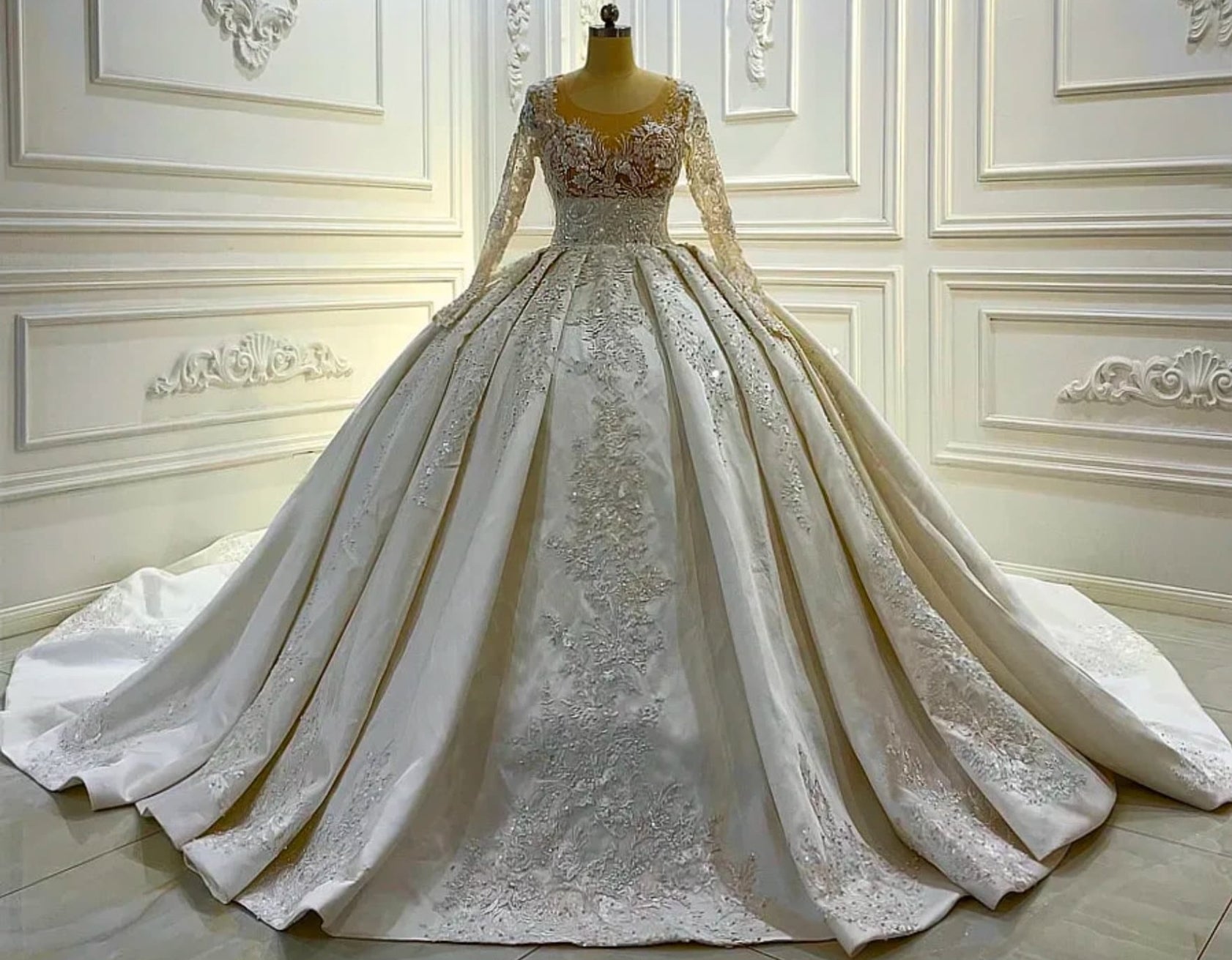 satin long dress with beaded lace appliqu Long Formal Lace Applique Beaded Slit Corset Metallic Prom Dress Adora Design 3374