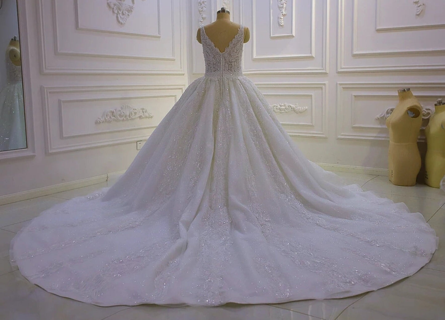 Appliqué Lace & Beading Sleeveless V Neck A-Line Beautifully Sweet Country Inspired Bridal Gown