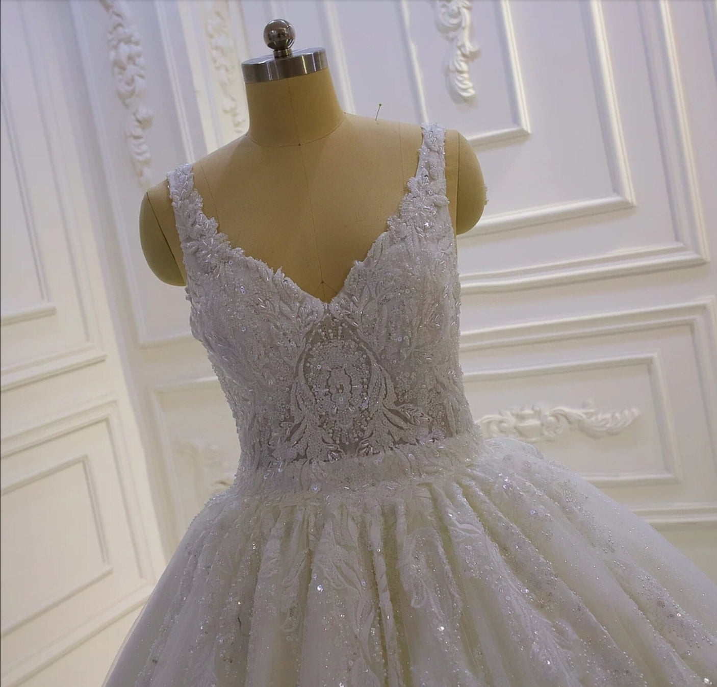 Appliqué Lace & Beading Sleeveless V Neck A-Line Beautifully Sweet Country Inspired Bridal Gown