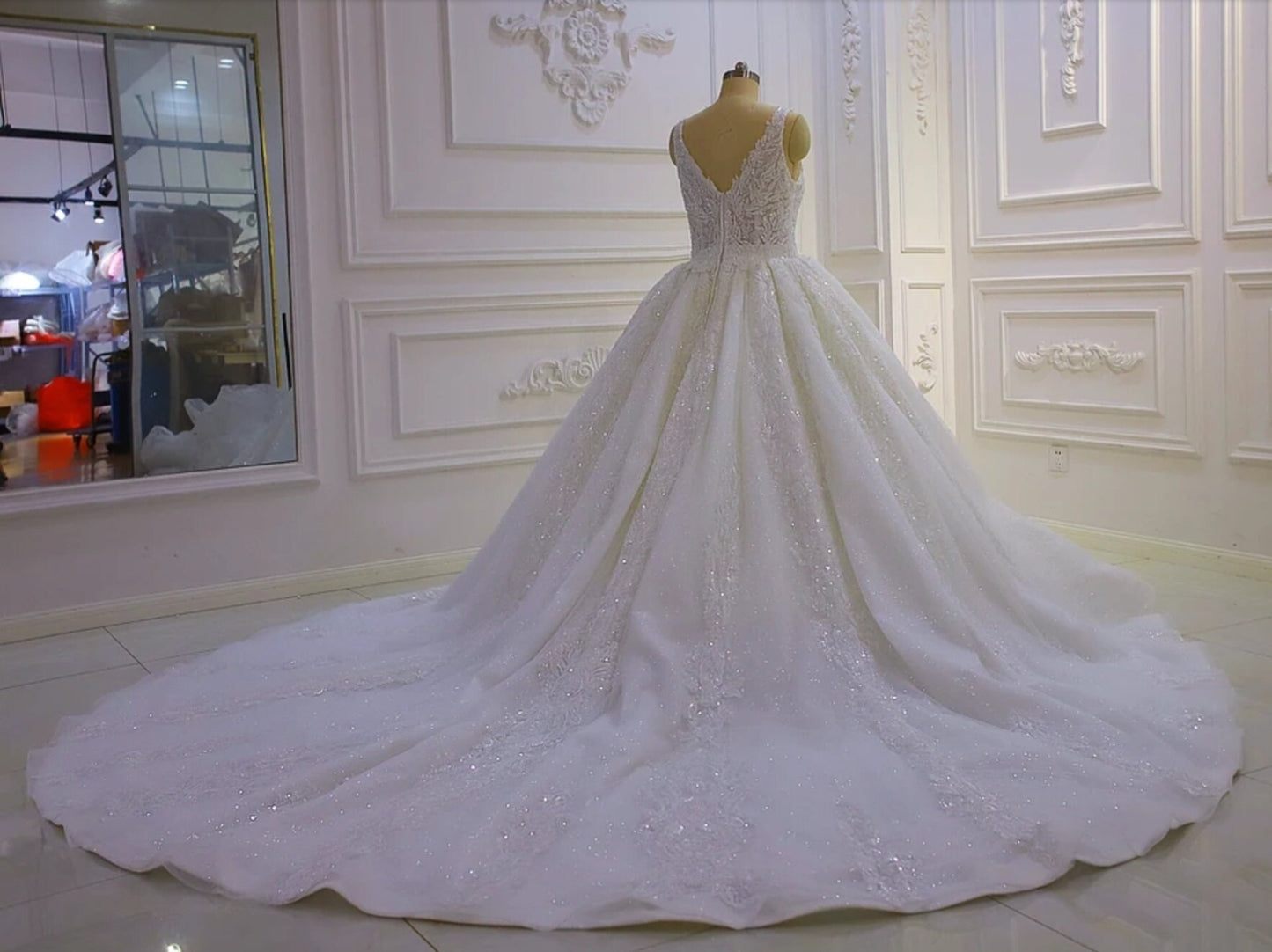 Appliqué Lace & Beading Sleeveless V Neck A-Line Beautifully Sweet Country Inspired Bridal Gown