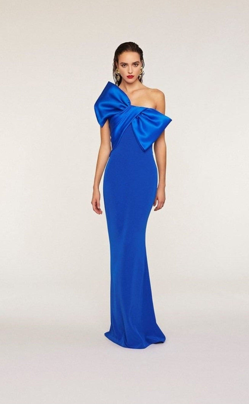 Backless Wrapped Bow Knot Special Occasion Gown
