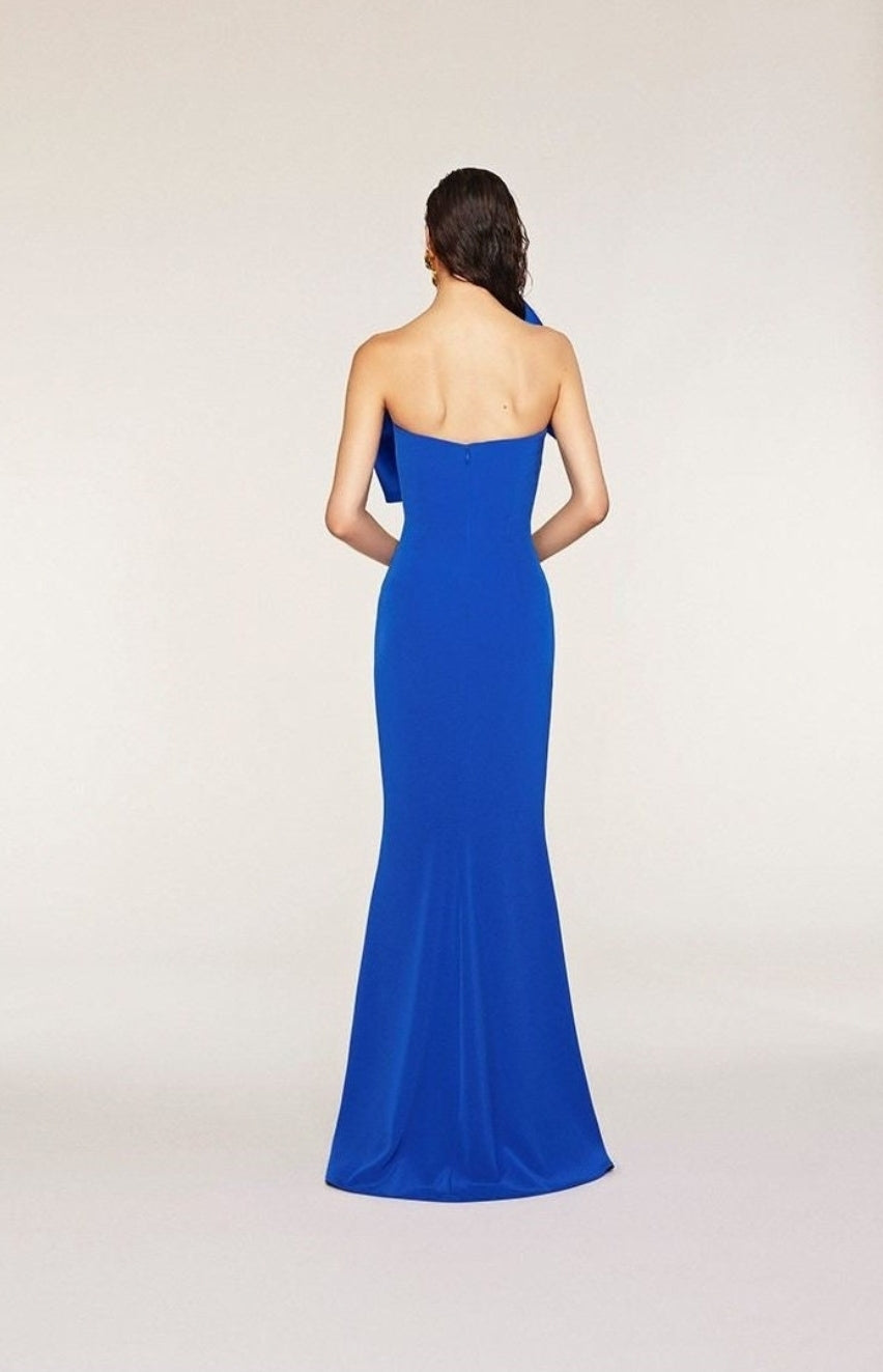 Backless Wrapped Bow Knot Special Occasion Gown