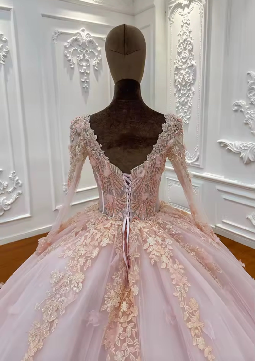 2025 Baby Pink Non-Traditional Floral 3D Appliqués Bridal Gown or Quinceañera, Pageant, Bat Mitzvah, Sweet 16 Ball Gown