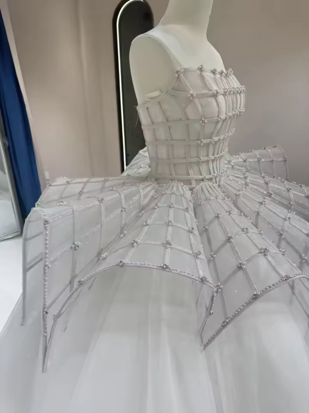 Gorgeous Strapless Multi Beaded Structured Corset Waistline 2025 Design Bridal And Ceremonial Gown