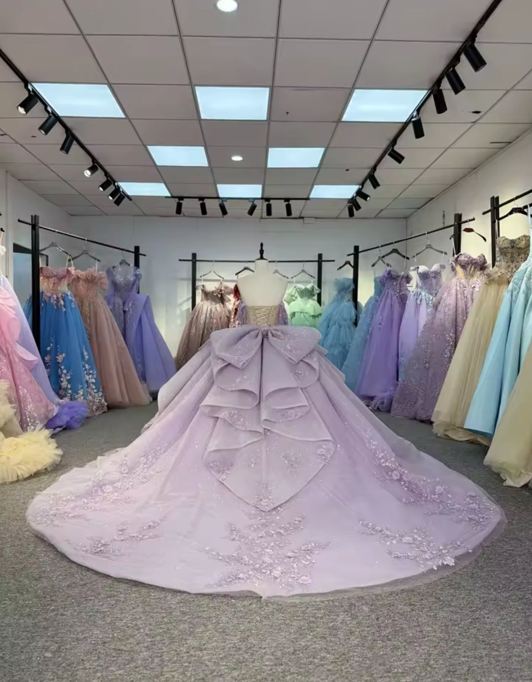 Purple Floral Scattered Tiered Multi Beaded Draped Off The Shoulder Corset Waist A-Line Quinceañera, Special Occasion, Pageant, Bat Mitzvah, Prom And Sweet 16 Ball Gown