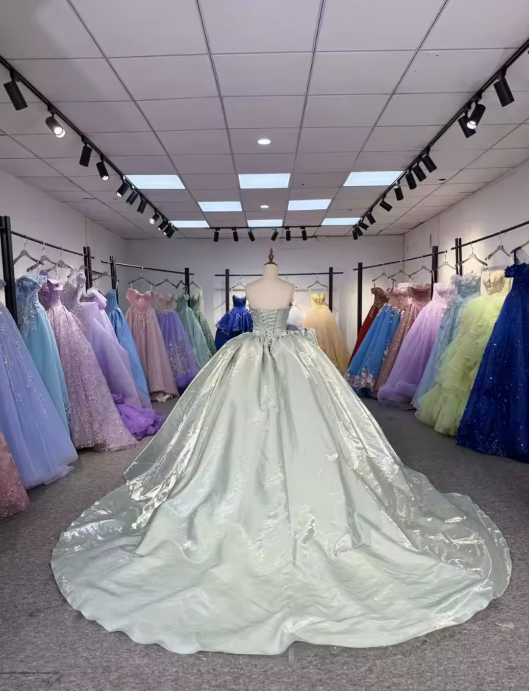 Strapless Half Beaded Half Pleated Lifted Scattered Crystal Beaded Accented A-Line Quinceañera, Special Occasion, Pageant, Sweet 16, Prom, Bat Mitzvah Ball Gown