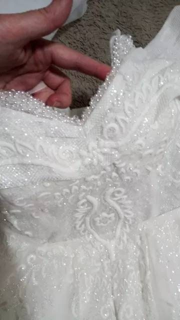 Off The Shoulder Crystal Beaded Wedding Gown