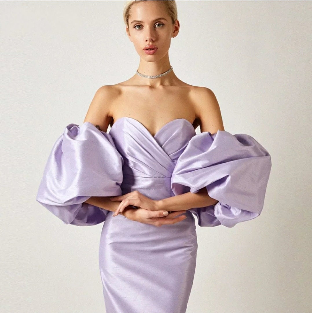 Detached Voluminous Satin Half Sleeves