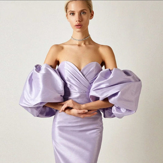 Detached Voluminous Satin Half Sleeves