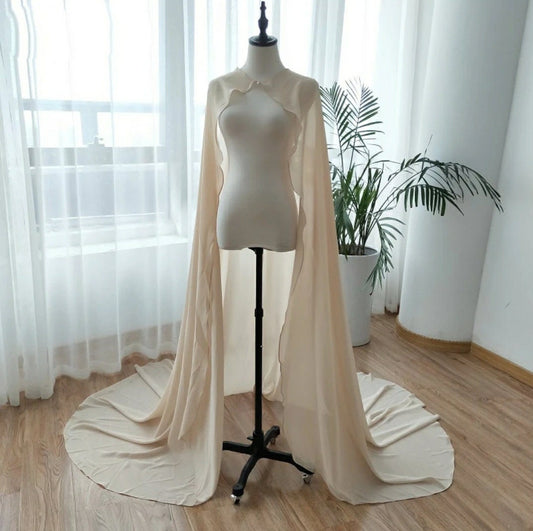 Simple Chiffon Bridal Cape