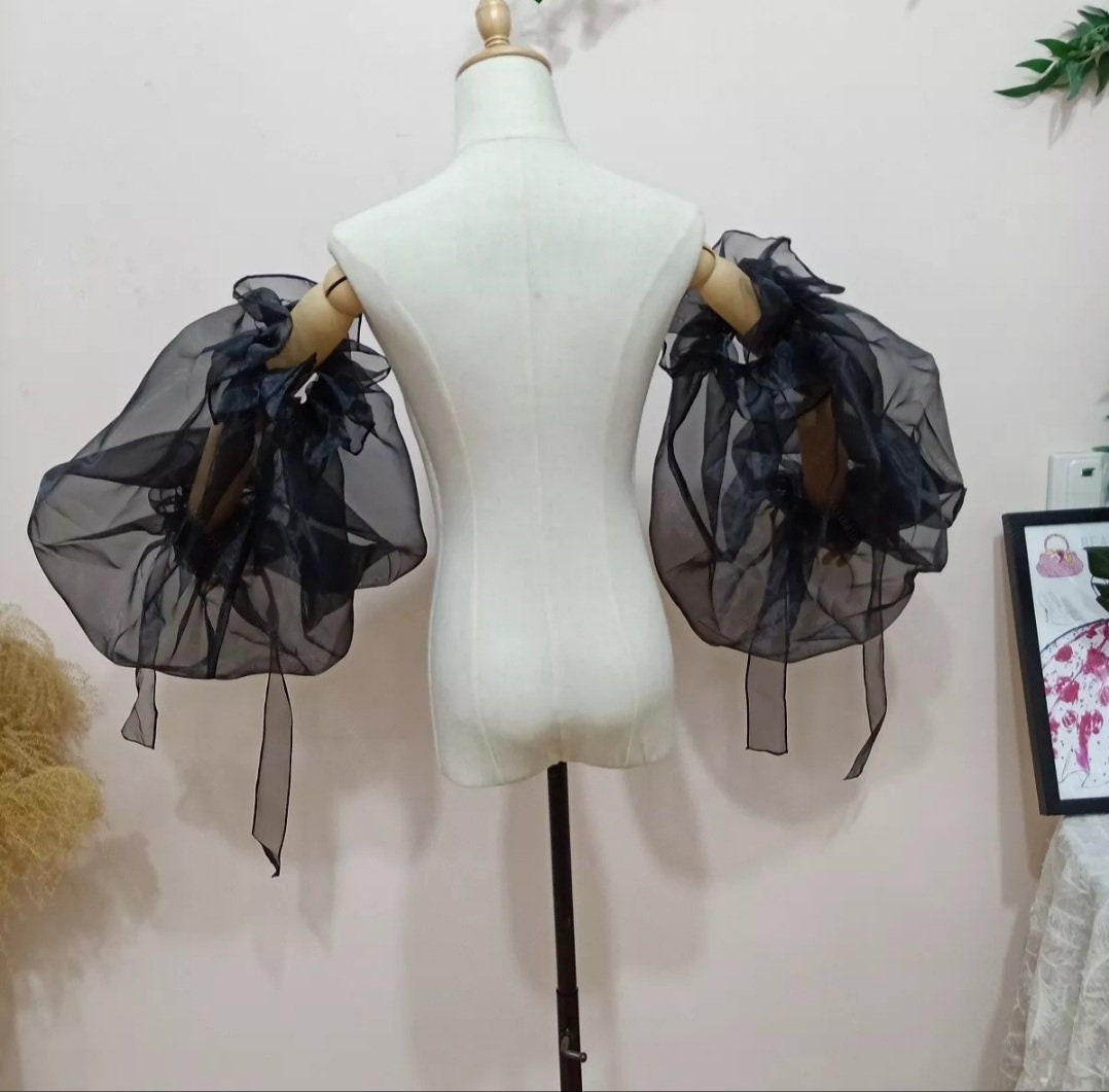 Detached Ruffles & Ribbon Transparent Full Length Sleeves
