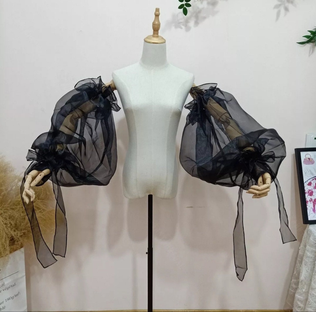 Detached Ruffles & Ribbon Transparent Full Length Sleeves