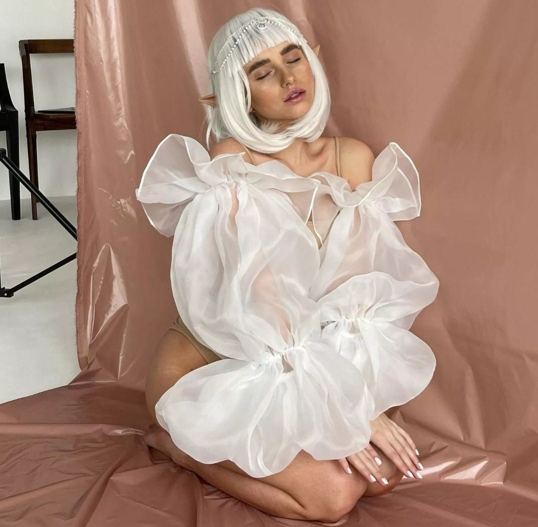 Detached Sheer Organza Full Bridal Sleeves