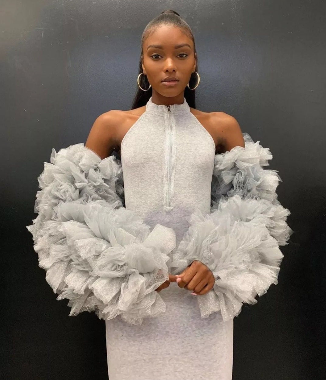 Detached TuTu Style Puff 3/4 Sleeves
