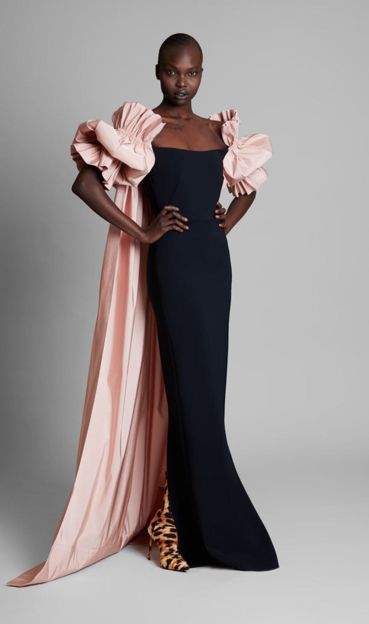 Ruched Pleated Puff Bridal Cape