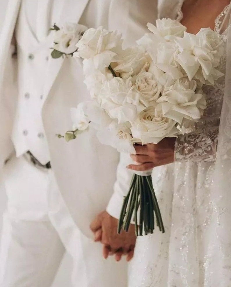 Long Sleeve Beaded & Sequins Square Neckline Wedding Gown