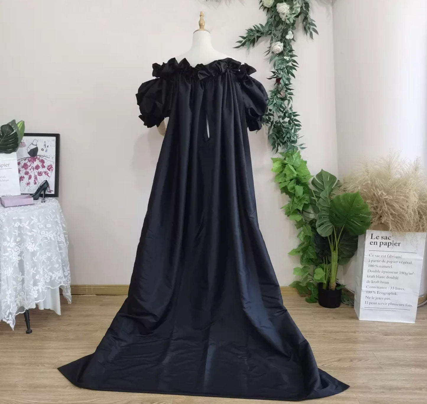 Ruched Pleated Puff Bridal Cape