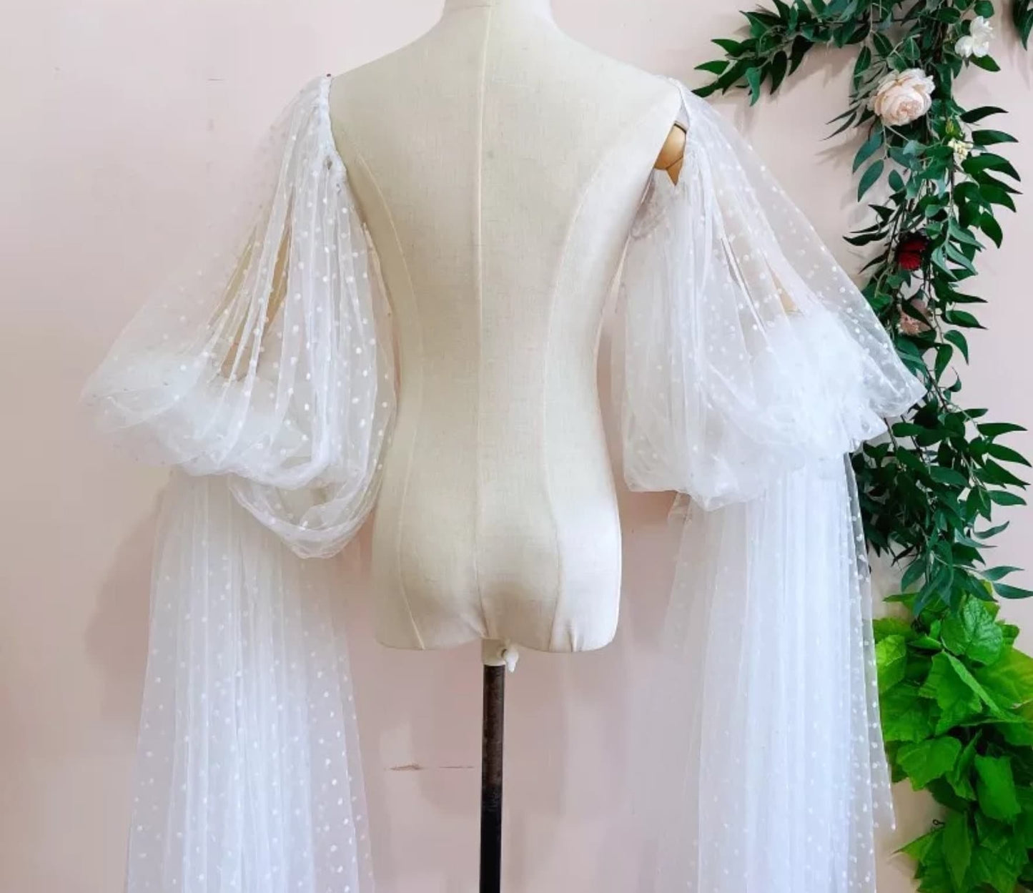Detached Dotted Tulle Boho Billowing Sleeves