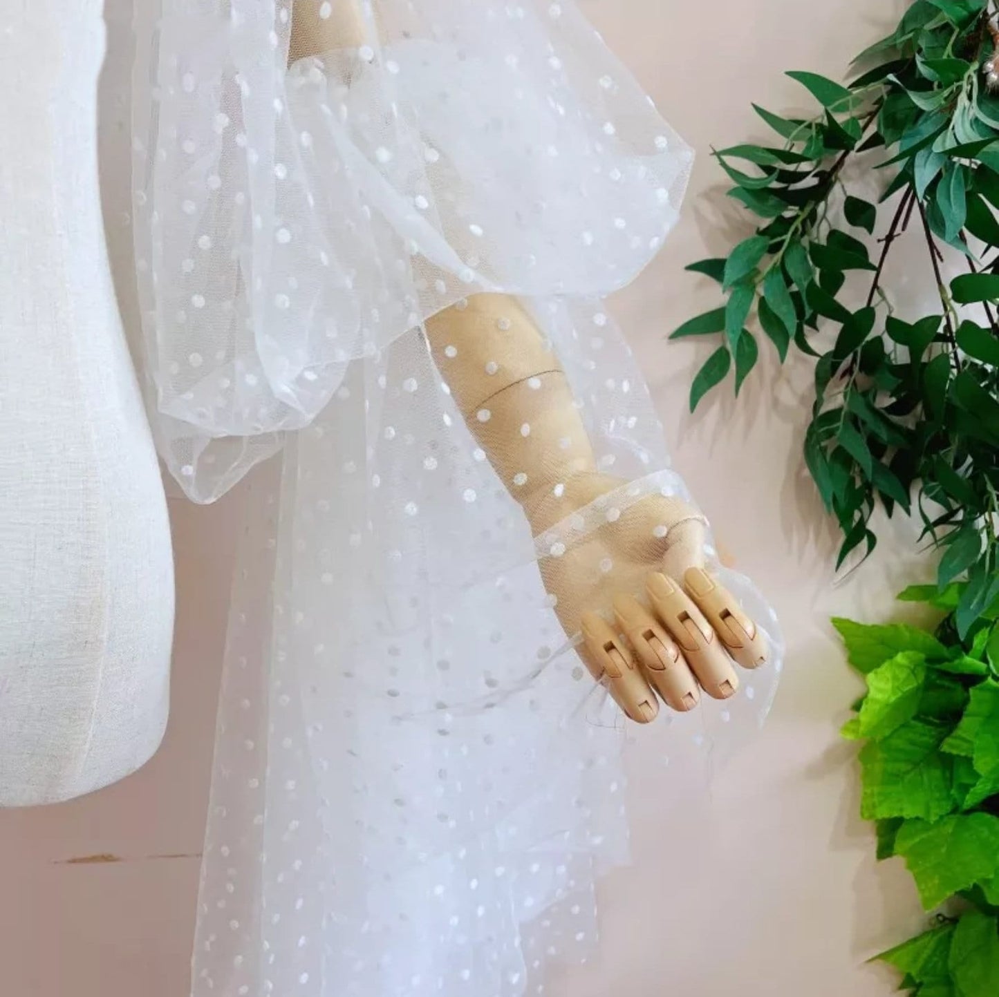 Detached Dotted Tulle Boho Billowing Sleeves