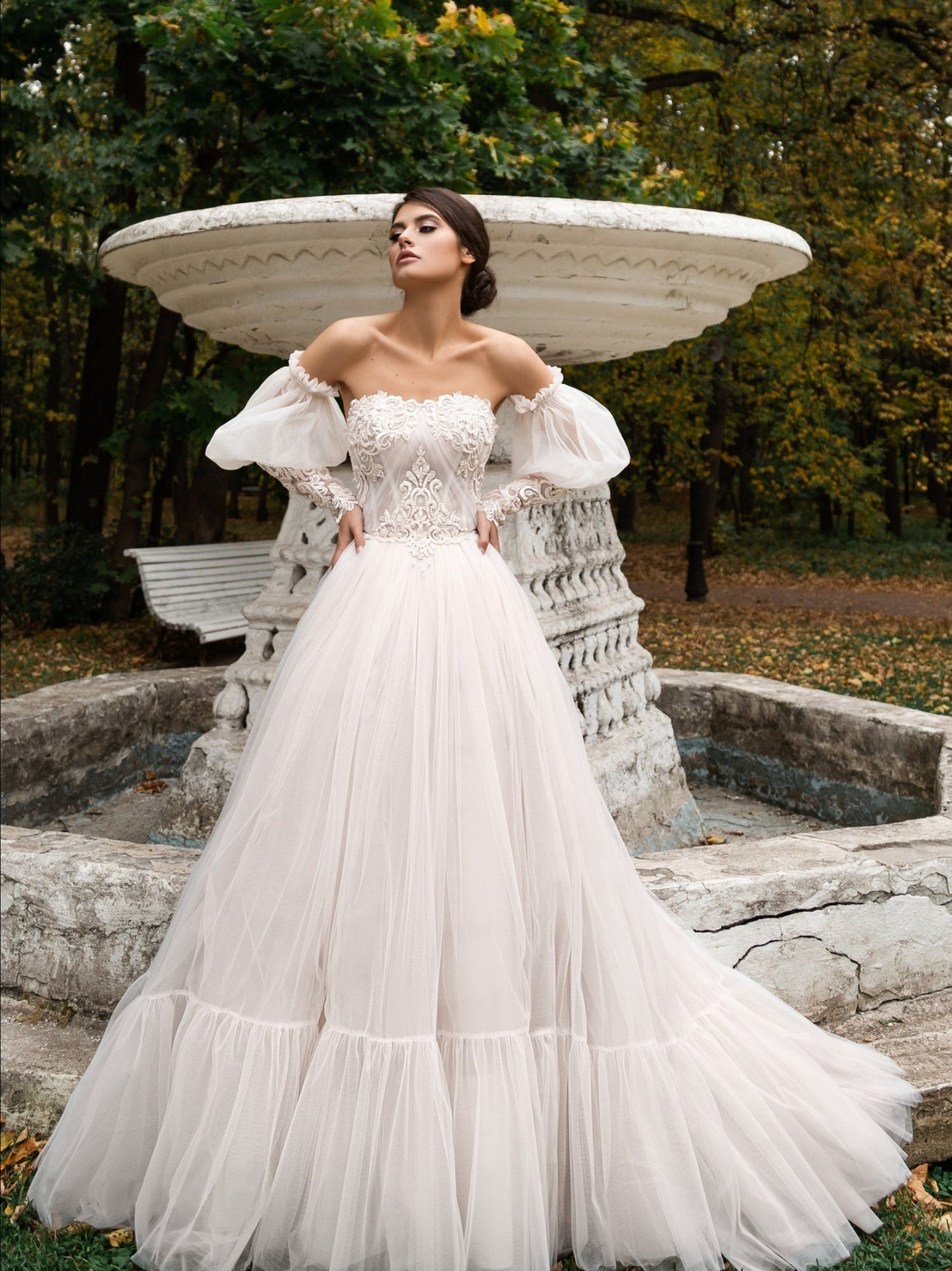 Victorian Sweetheart Strapless Gown With Detached Sleeves